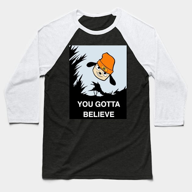 Parappa the rapper x-files Baseball T-Shirt by TheLenRoman